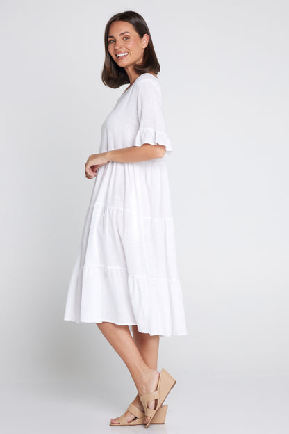 Jackson Linen Dress - White