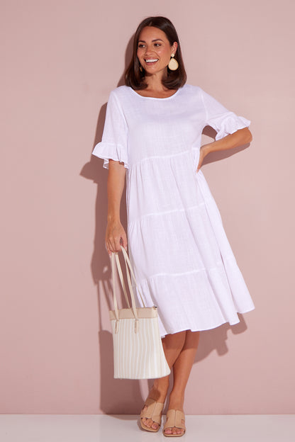 Jackson Linen Dress - White