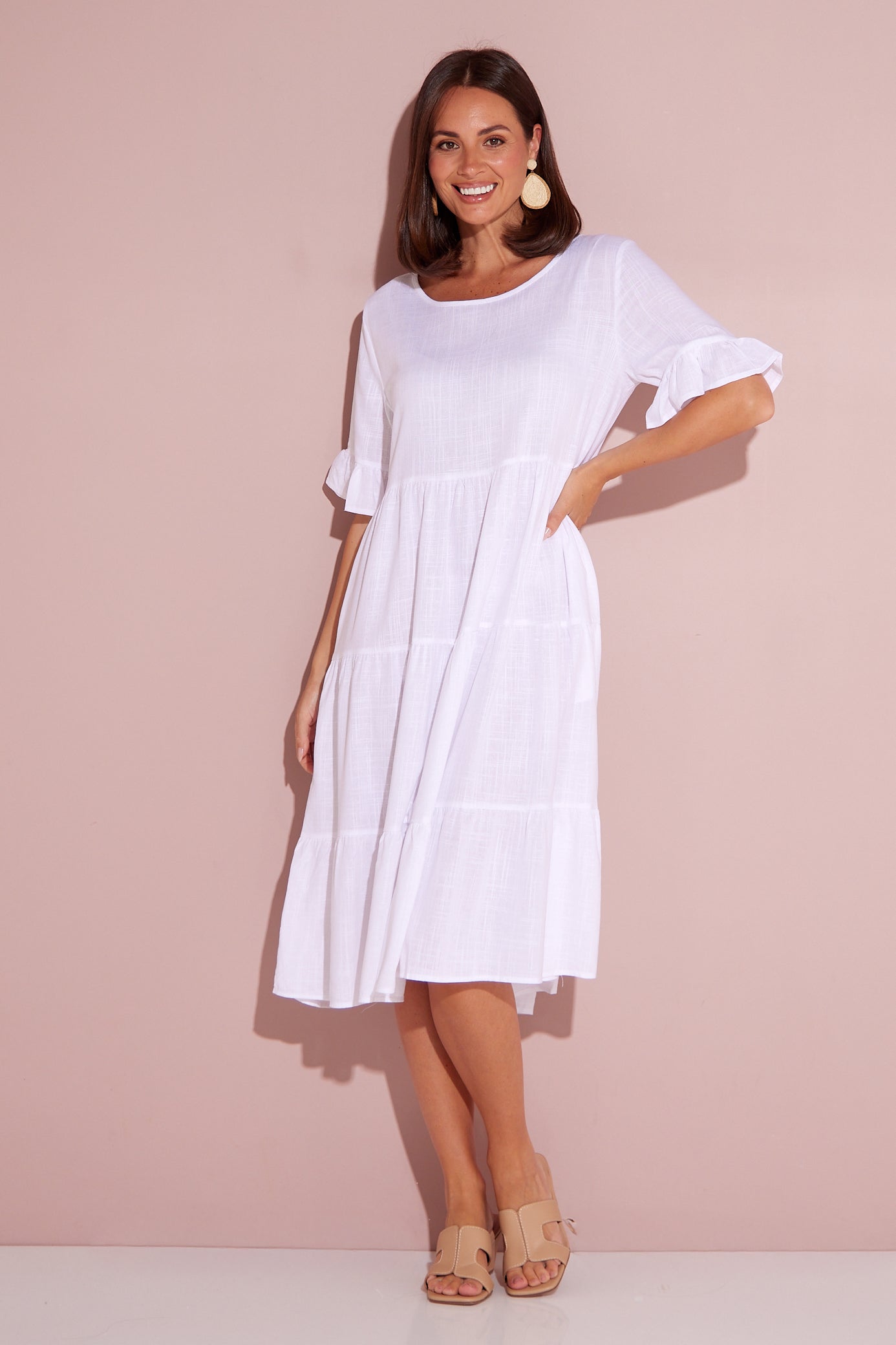 Jackson Linen Dress - White