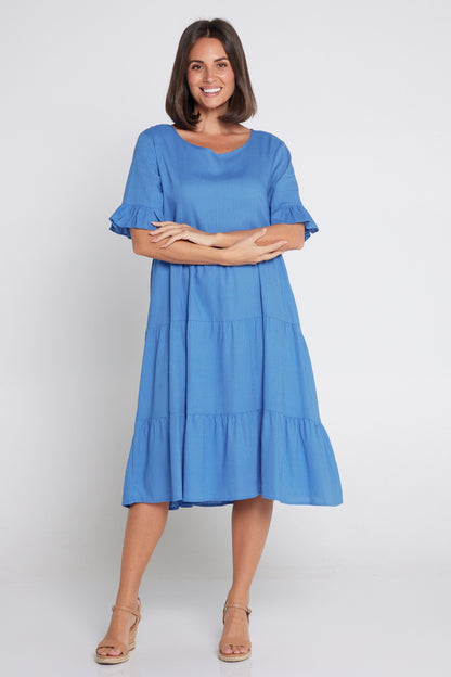 Jackson Linen Dress - Blue