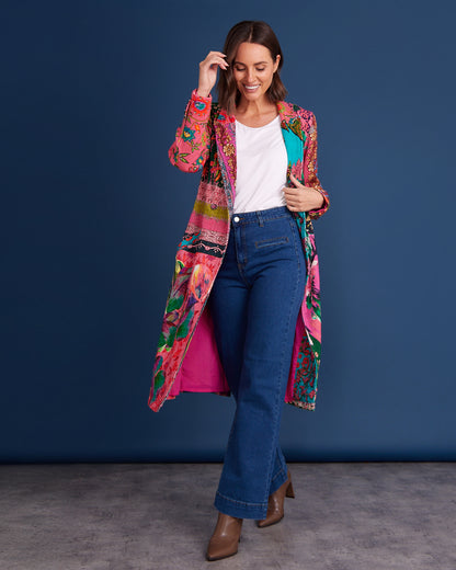 Cher Wide Leg Jeans - Mid Wash Blue Denim