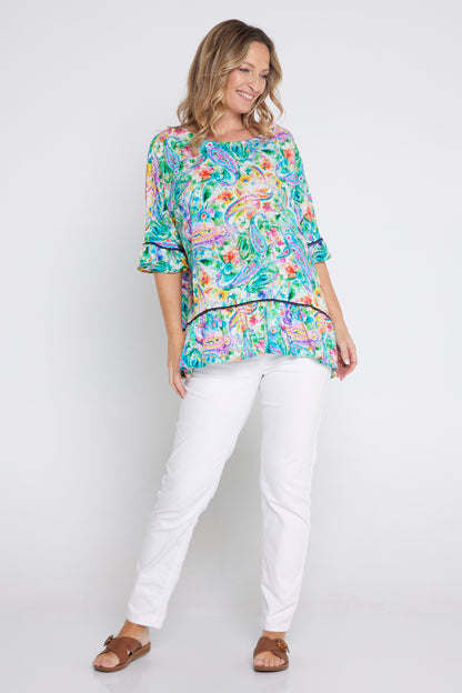 Electra Top - Rainbow Paisley