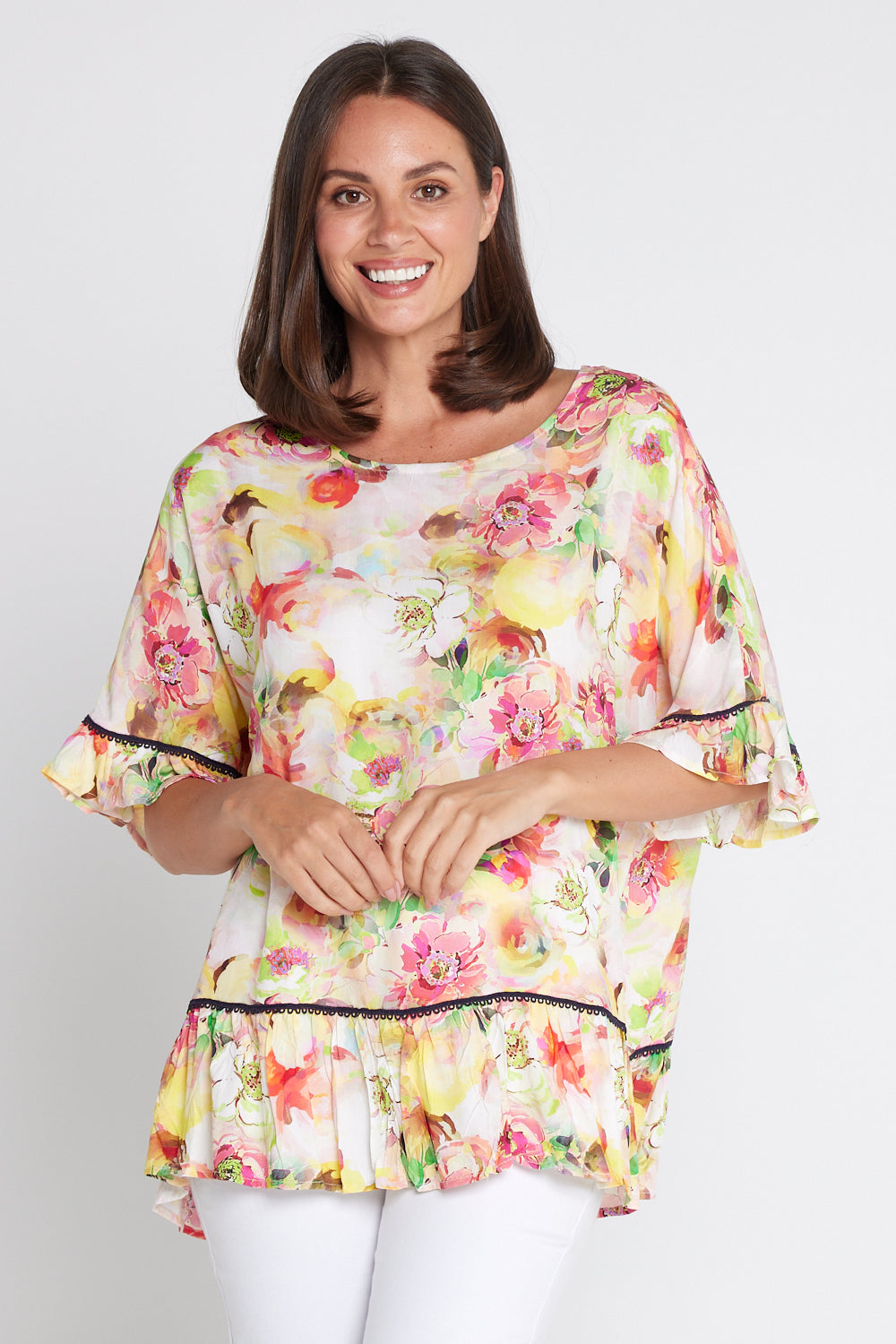 Electra Top - Yellow Floral