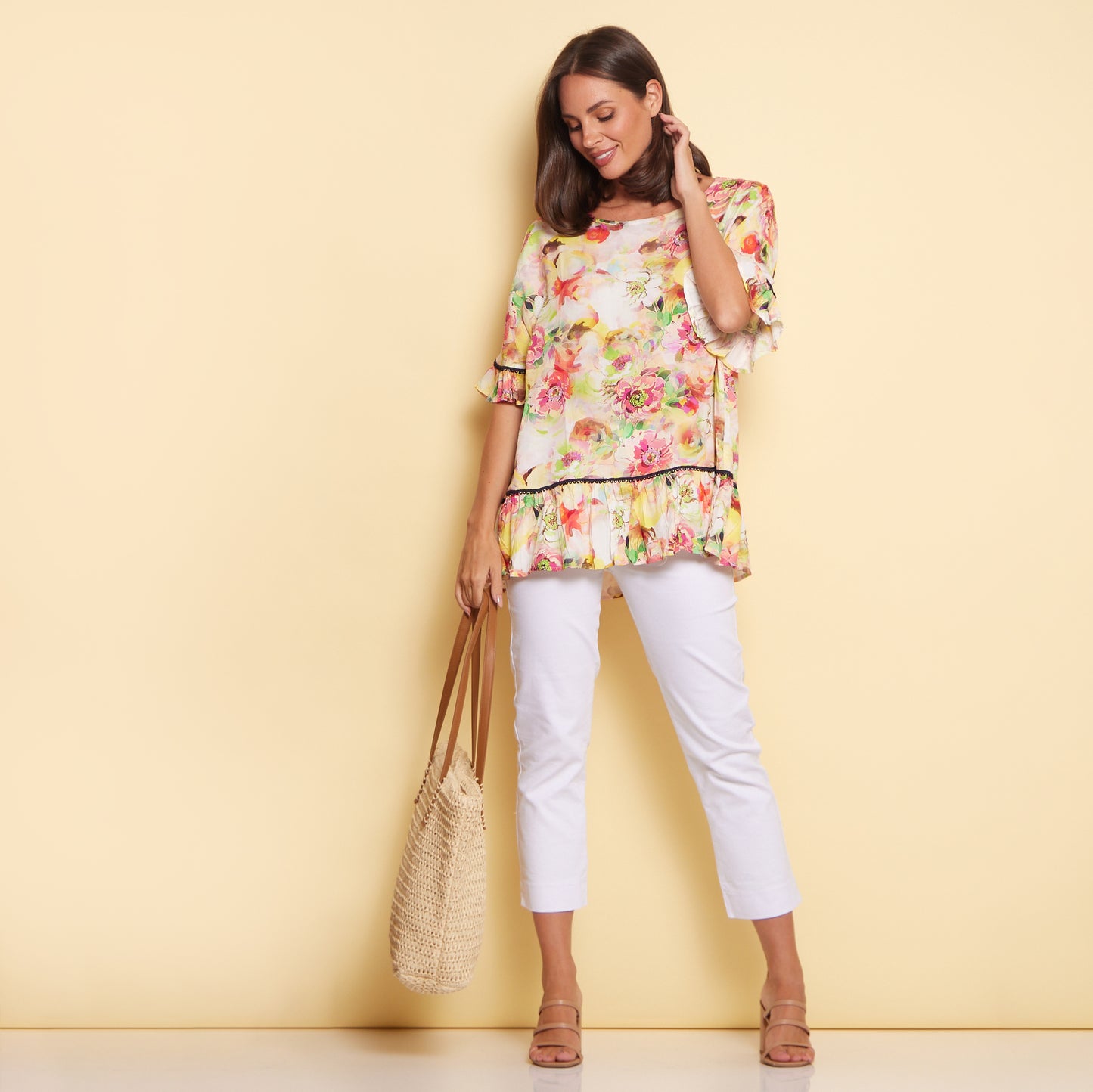 Electra Top - Yellow Floral