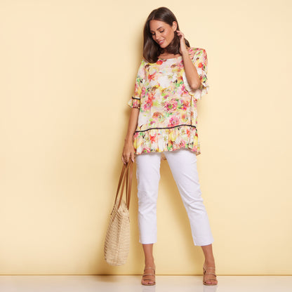 Electra Top - Yellow Floral