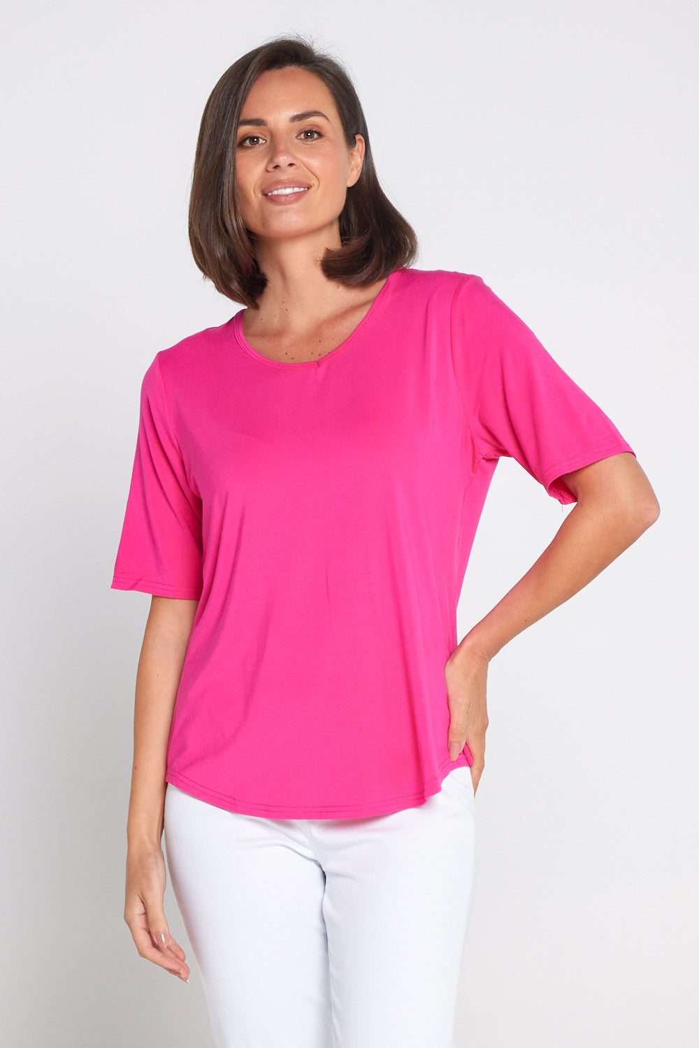 Belinda Modal Tee - Hot Pink