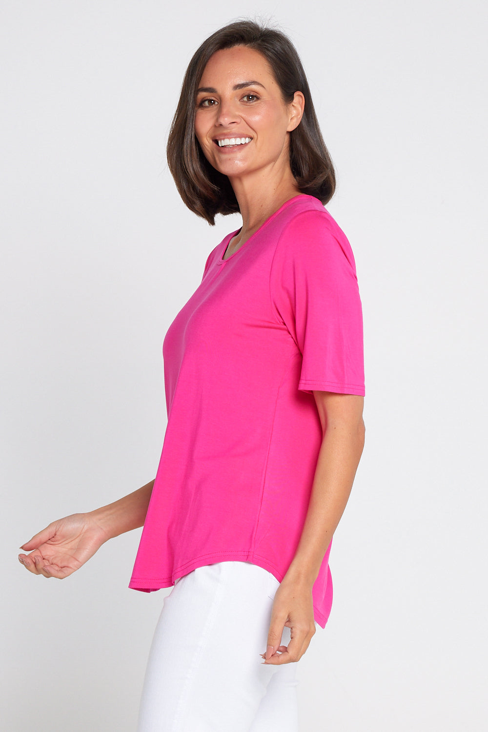 Belinda Modal Tee - Hot Pink