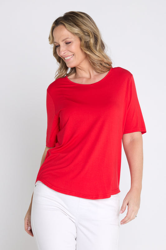 Belinda Modal Tee - Bright Red