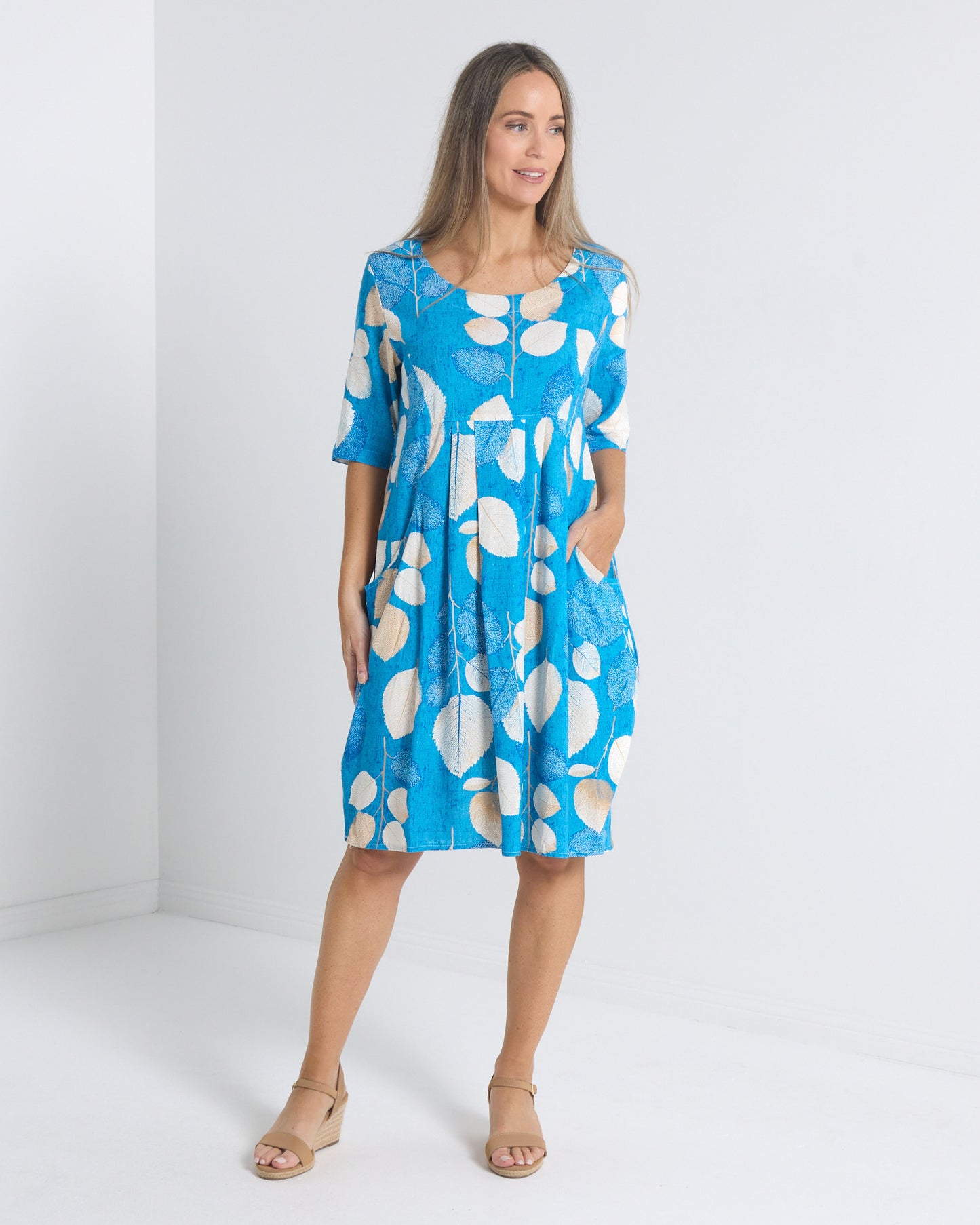 Delphi Dress - Azure Botanical