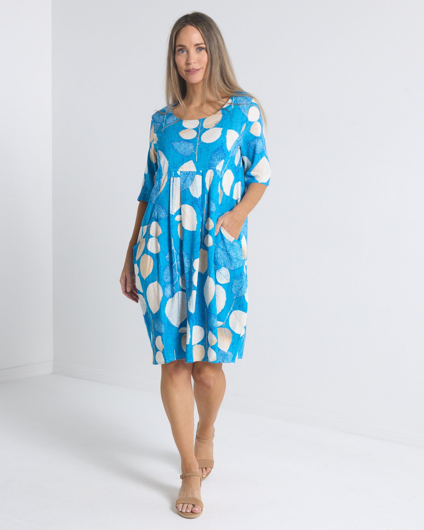 Delphi Dress - Azure Botanical