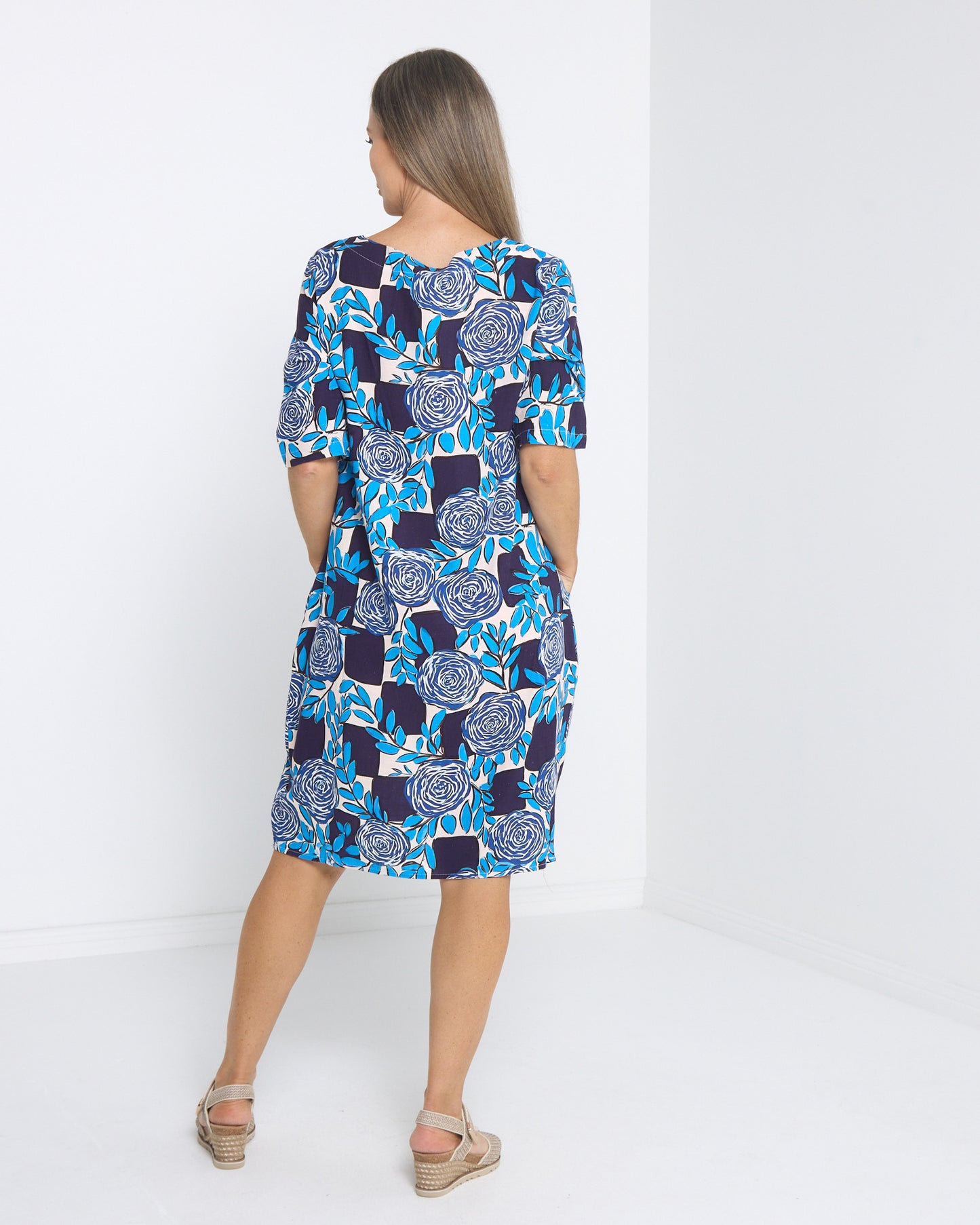 Delphi Dress - Cobalt Rose