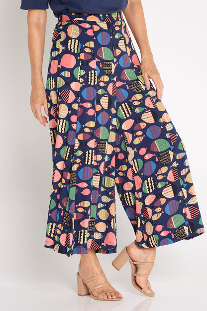 Vienna Palazzo Pants - Parrot Fish