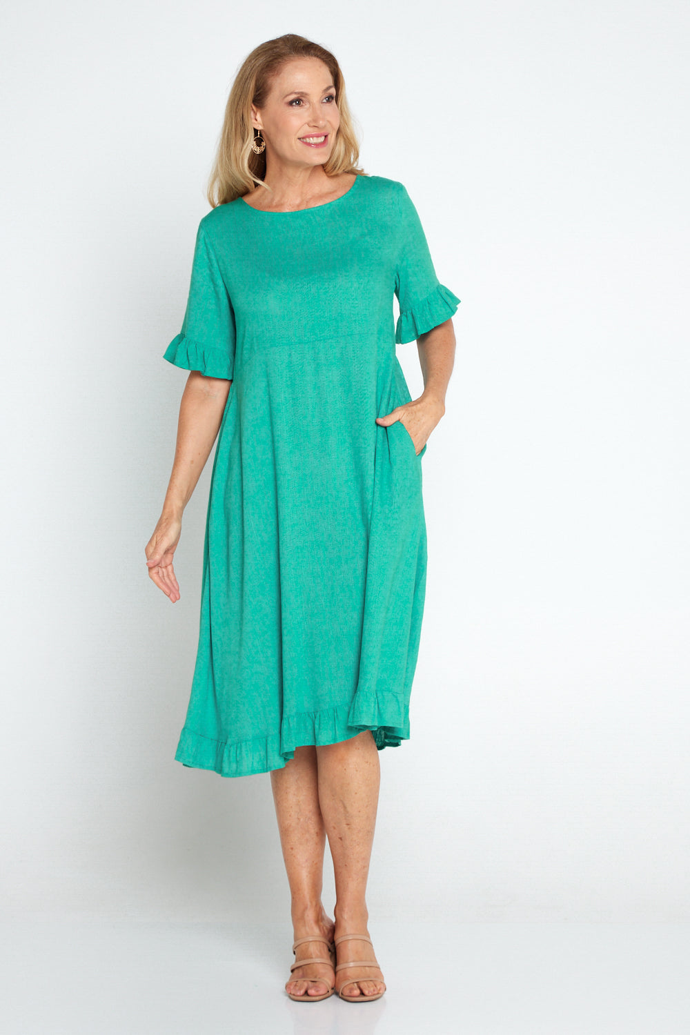 Nasira Linen Dress - Teal