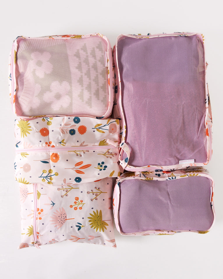 Travel Packing Organisers - Pink Protea