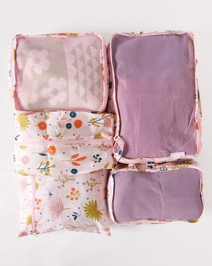 Travel Packing Organisers - Pink Protea