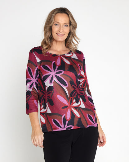 Camden Knit Top - Berry Bloom