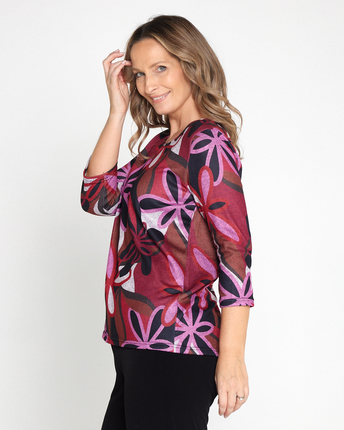 Camden Knit Top - Berry Bloom