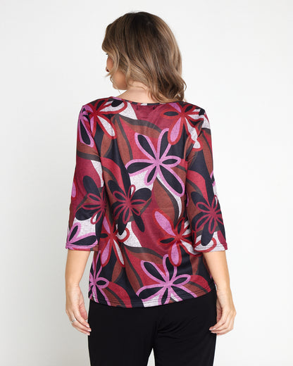 Camden Knit Top - Berry Bloom
