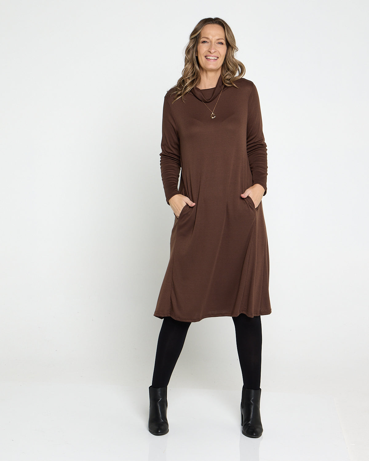 Astrid Tunic Dress - Chocolate