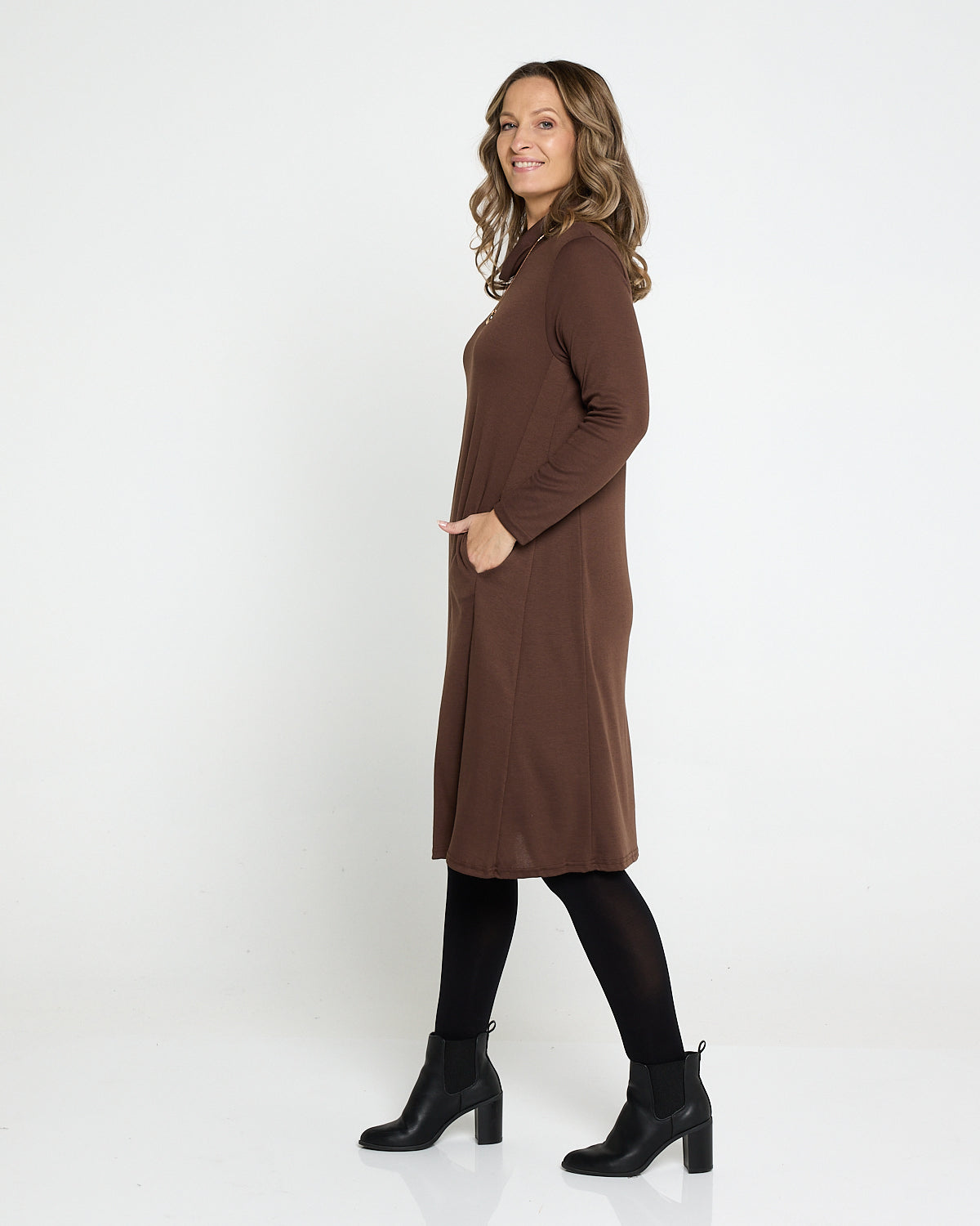 Astrid Tunic Dress - Chocolate