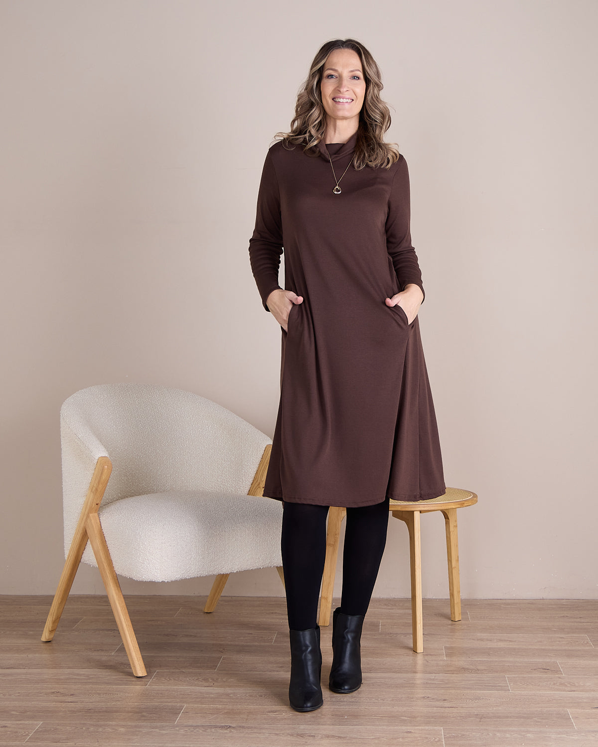 Astrid Tunic Dress - Chocolate