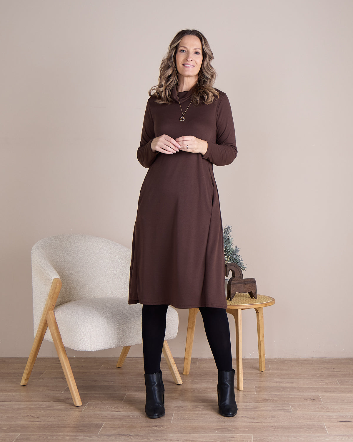 Astrid Tunic Dress - Chocolate