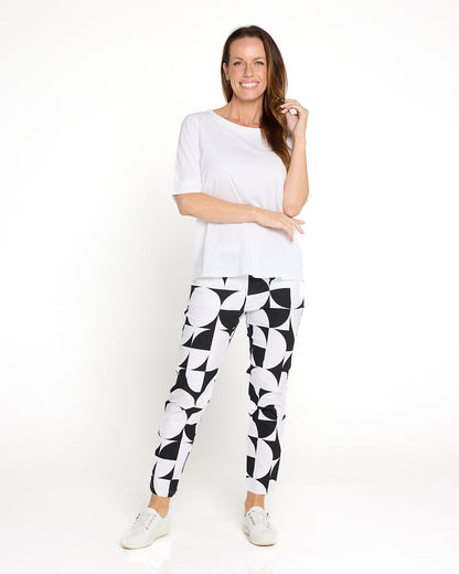 Dana Pants - Black & White Geometric