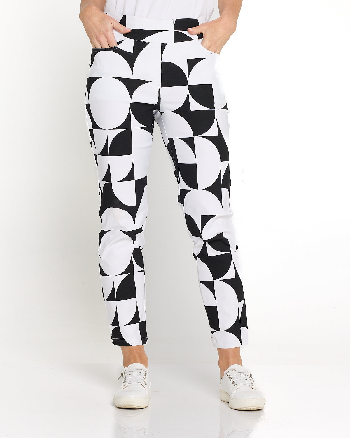 Dana Pants - Black & White Geometric