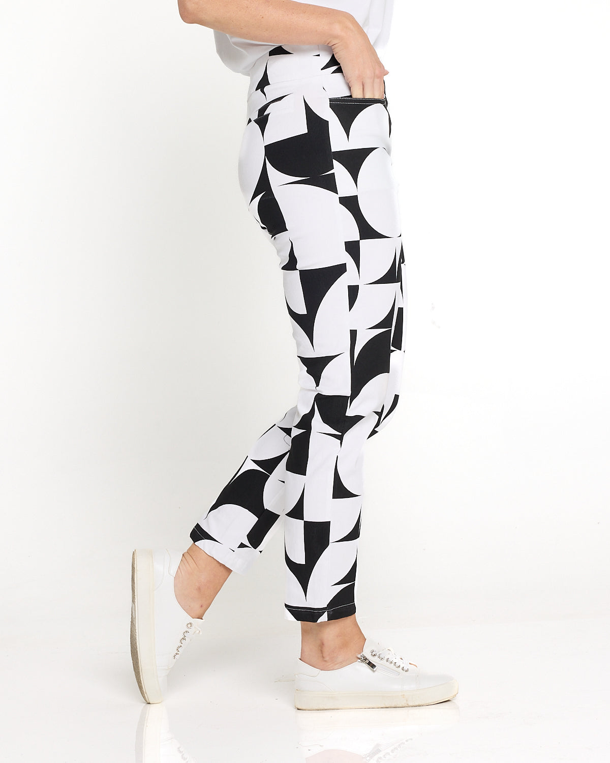 Dana Pants - Black & White Geometric
