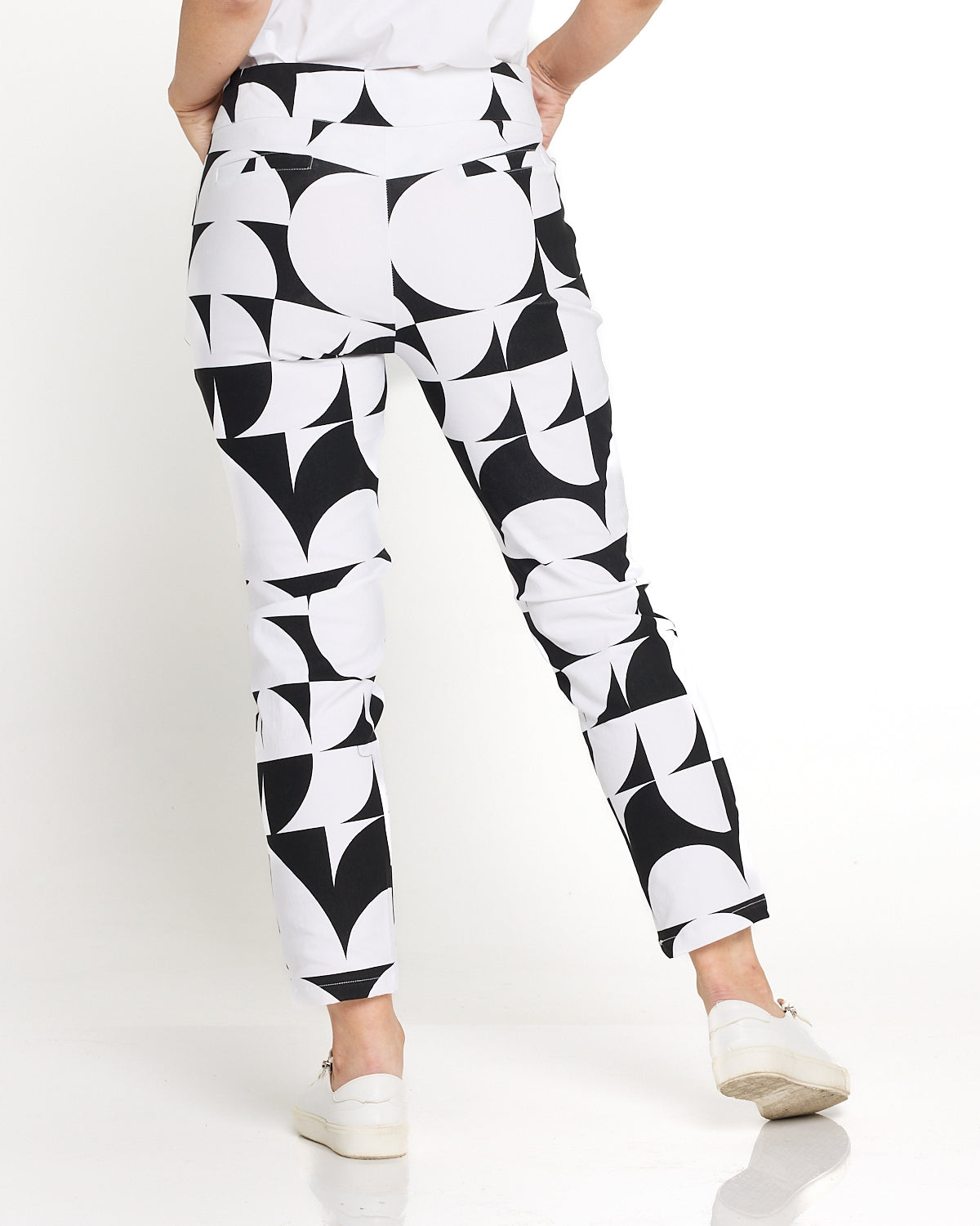 Dana Pants - Black & White Geometric