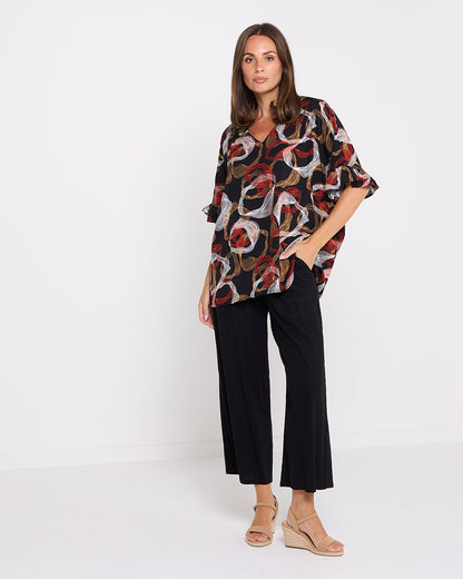 Aiko Linen Pants - Black