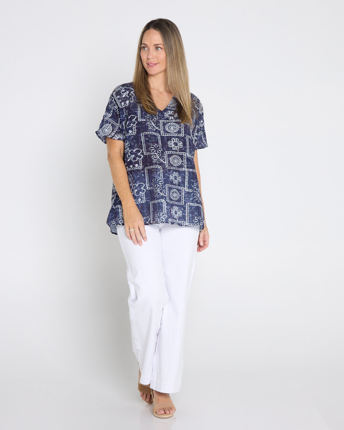 Sasha Embroidered Top – Midnight