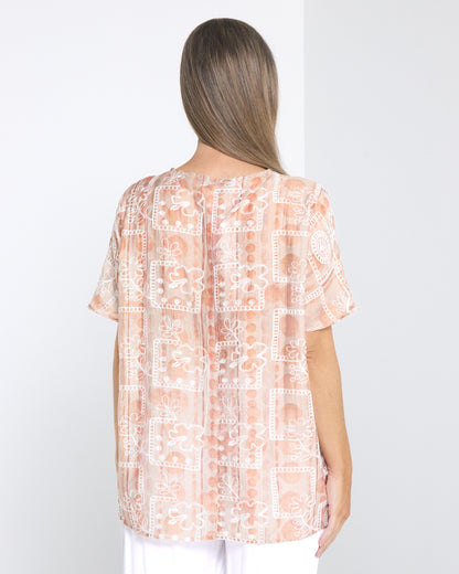Sasha Embroidered Top - Desert Taupe