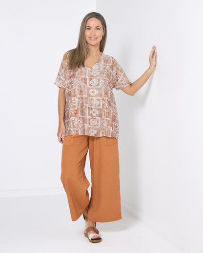 Aiko Linen Pants- Tan
