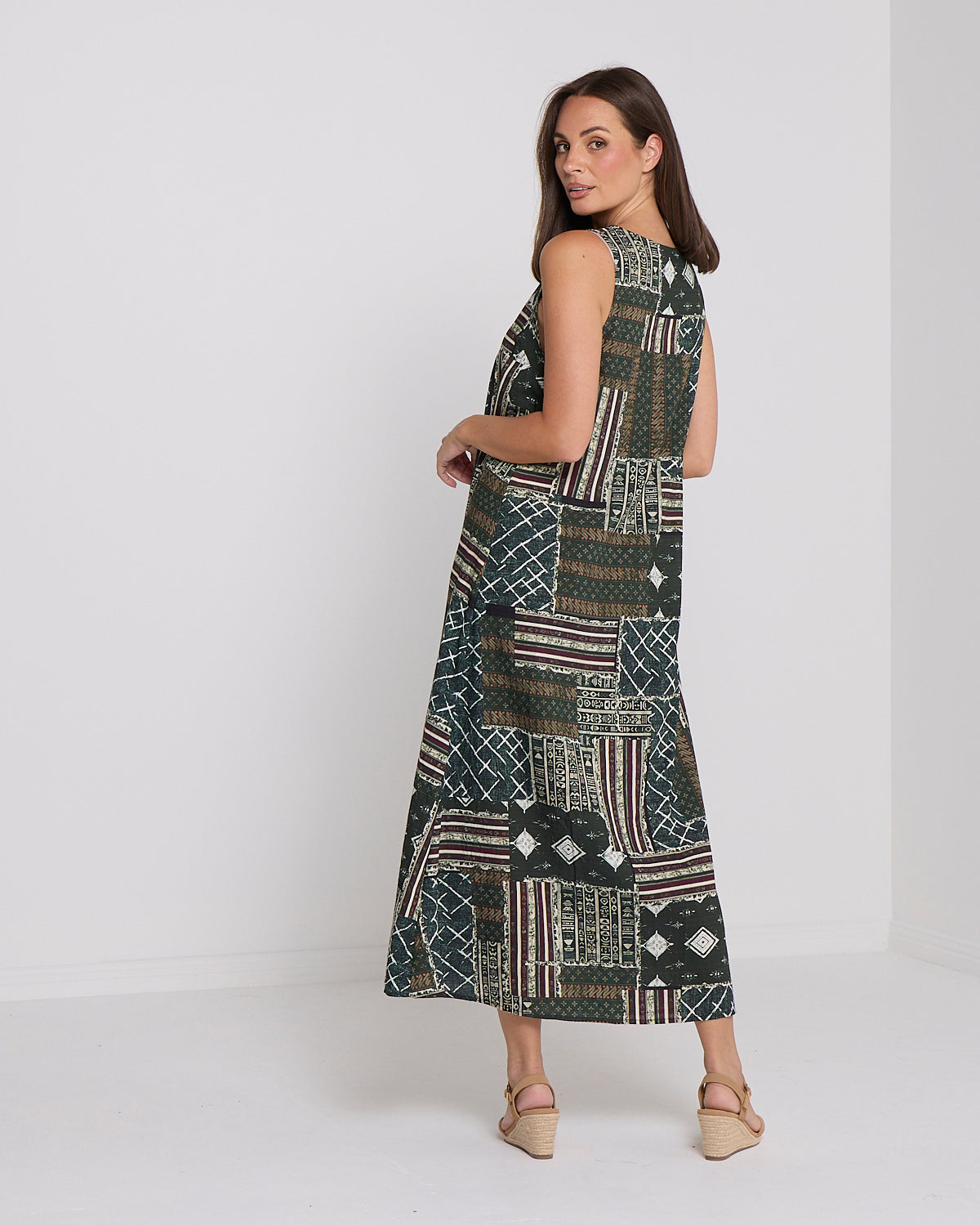 Archie Sleeveless Maxi Dress - Dark Forest Tapestry