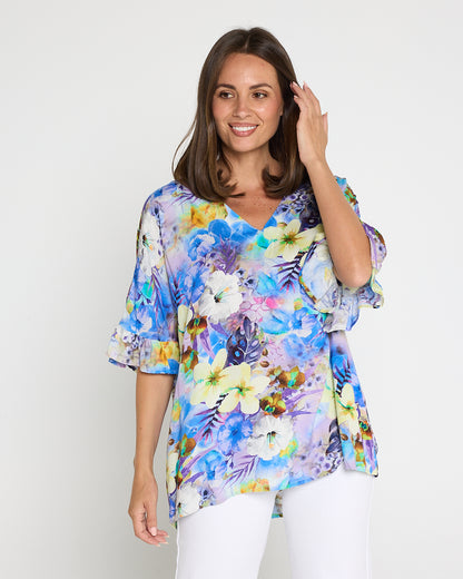 Farren Top - Lilac/Lemon Floral