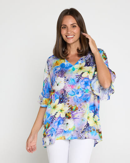 Farren Top - Lilac/Lemon Floral