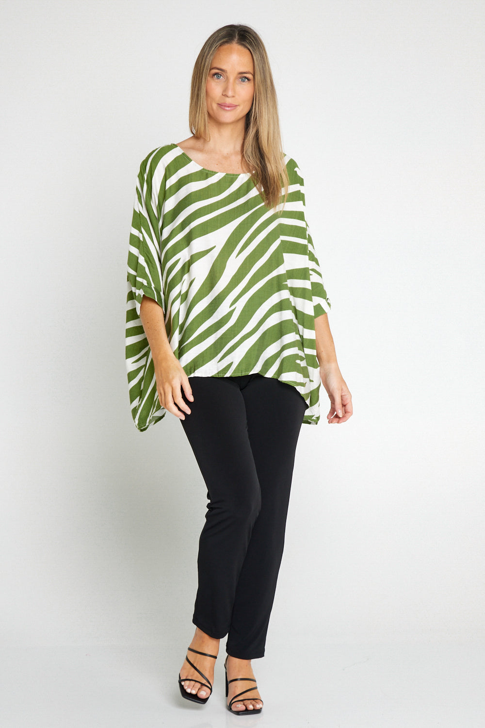 Amalia Top - Green Print