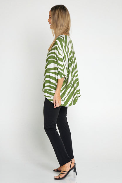 Amalia Top - Green Print