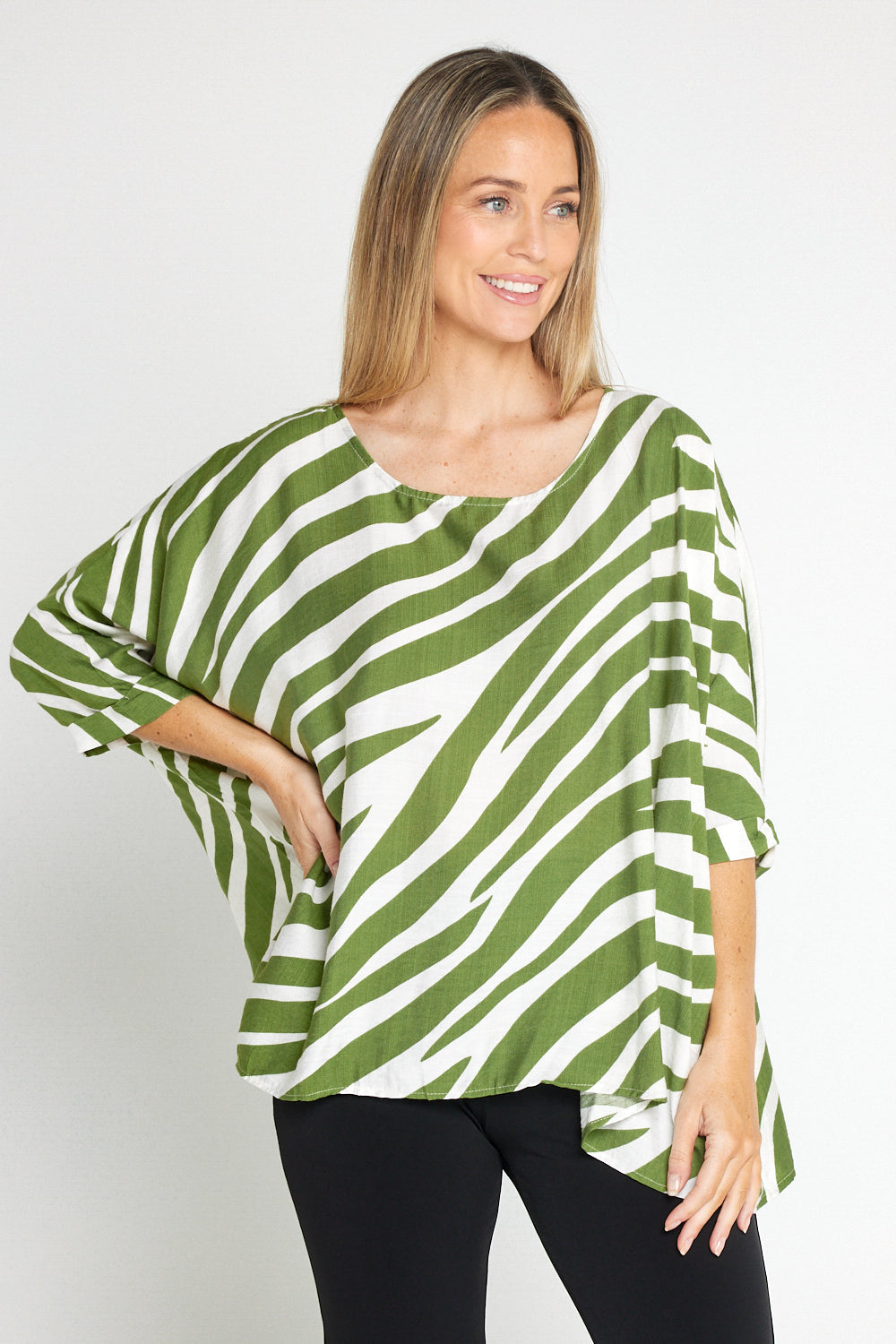 Amalia Top - Green Print