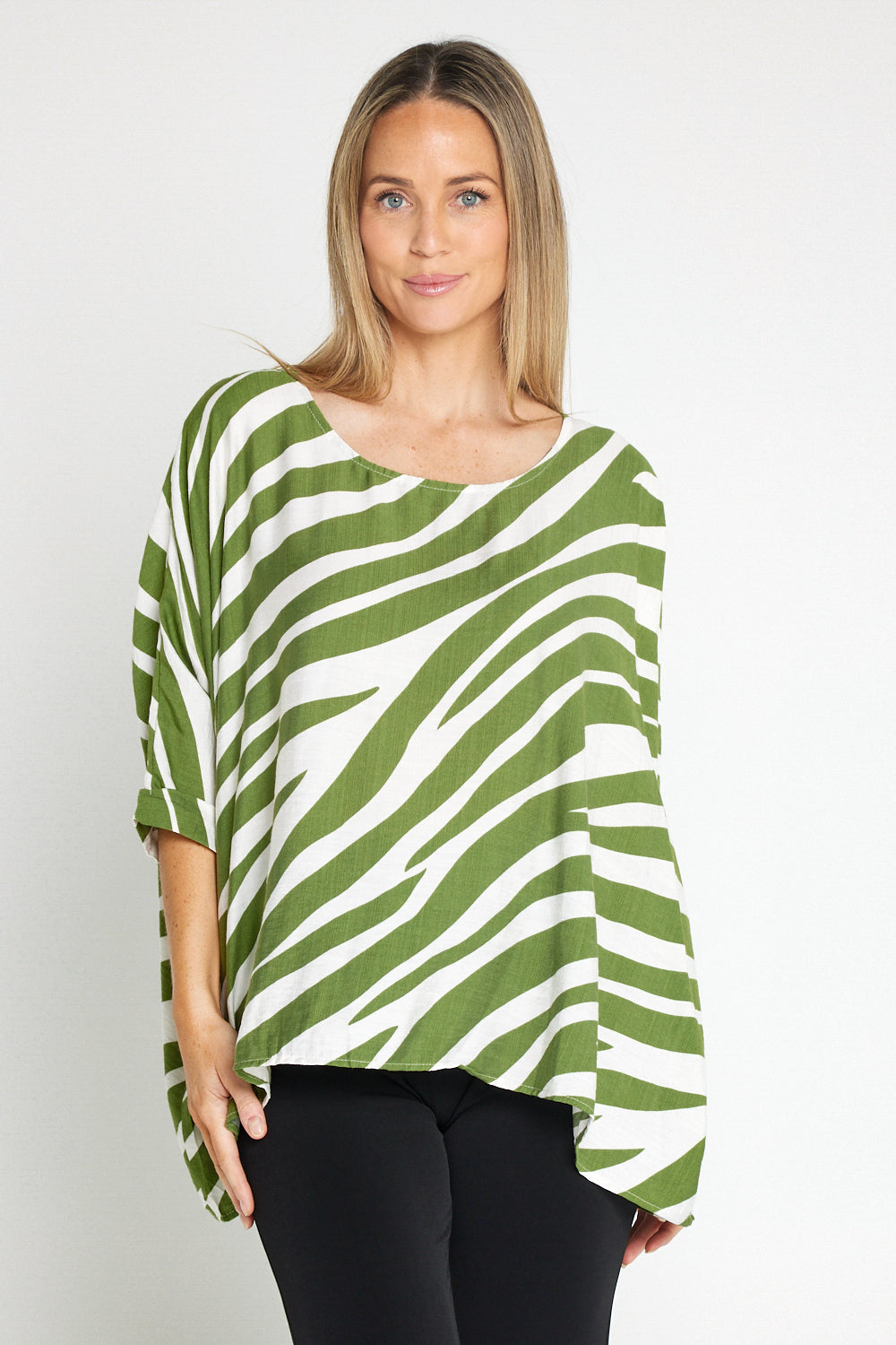 Amalia Top - Green Print