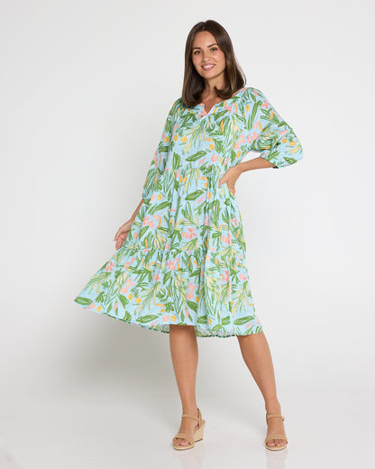 Cecilie Soft Tiered Dress - Summer Morning Floral