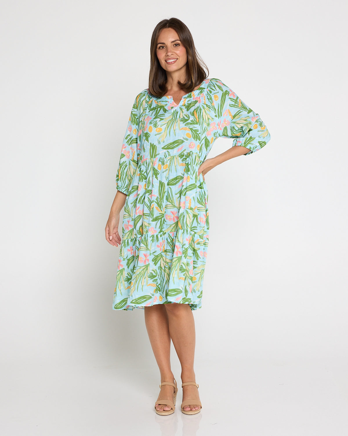 Cecilie Soft Tiered Dress - Summer Morning Floral