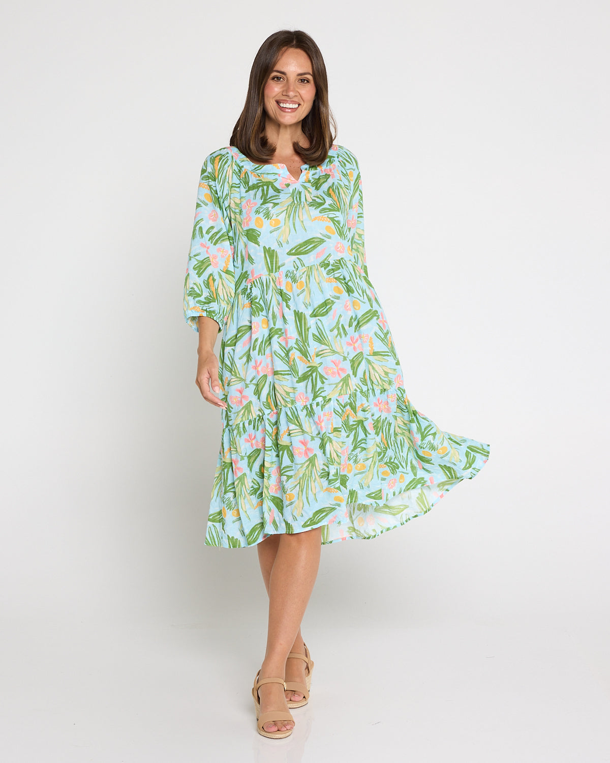Cecilie Soft Tiered Dress - Summer Morning Floral