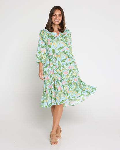 Cecilie Soft Tiered Dress - Summer Morning Floral