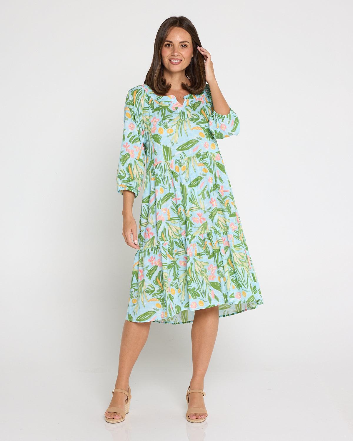 Cecilie Soft Tiered Dress - Summer Morning Floral