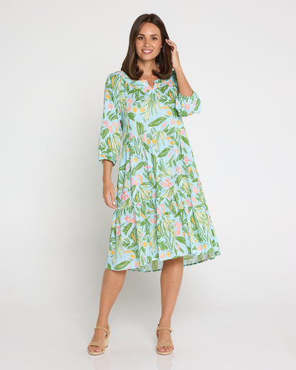 Cecilie Soft Tiered Dress - Summer Morning Floral
