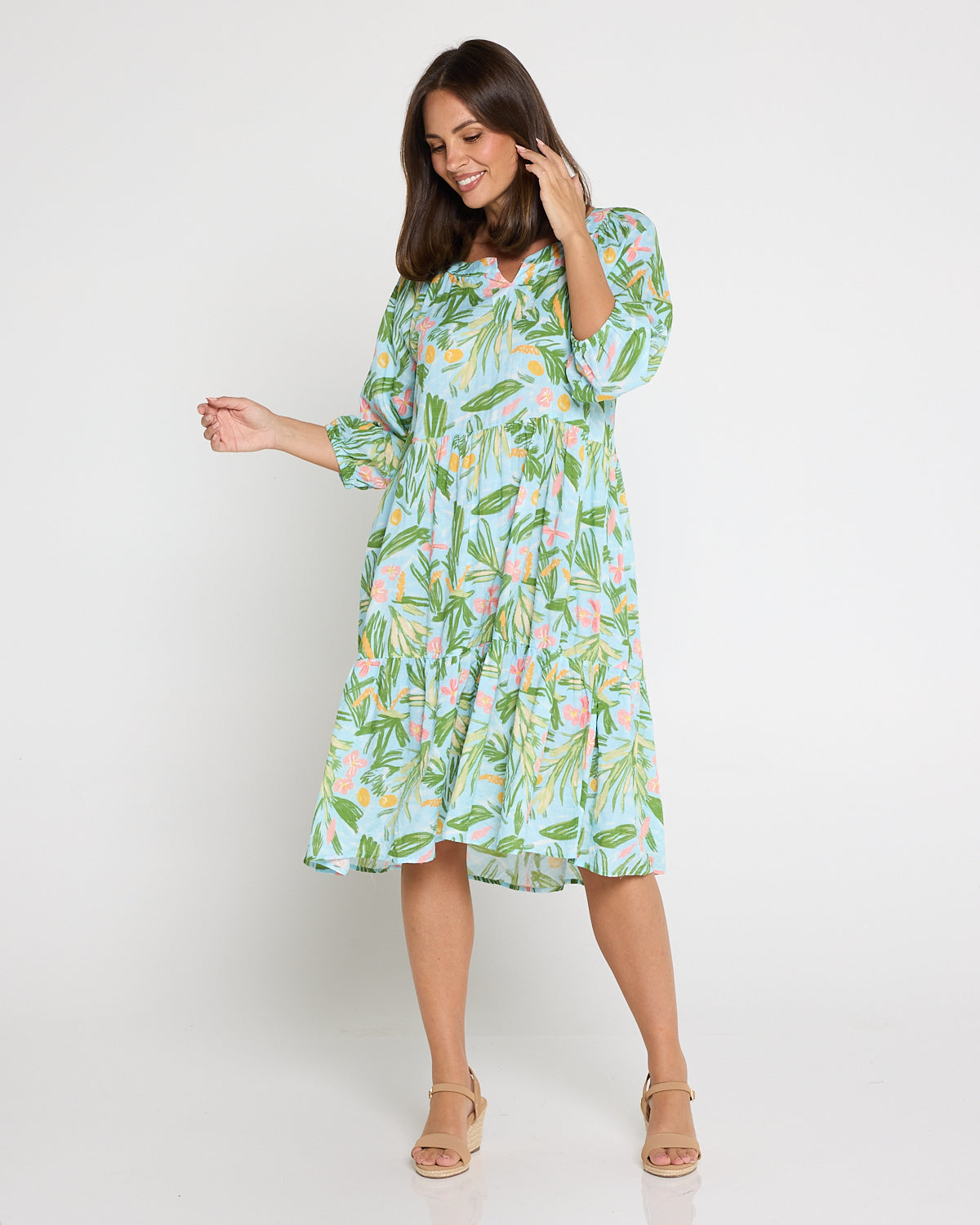 Cecilie Soft Tiered Dress - Summer Morning Floral