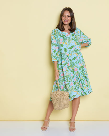 Cecilie Soft Tiered Dress - Summer Morning Floral