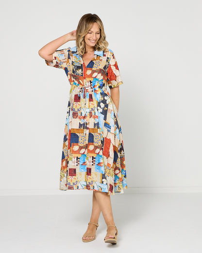Nadia Dress - Autumn Collage